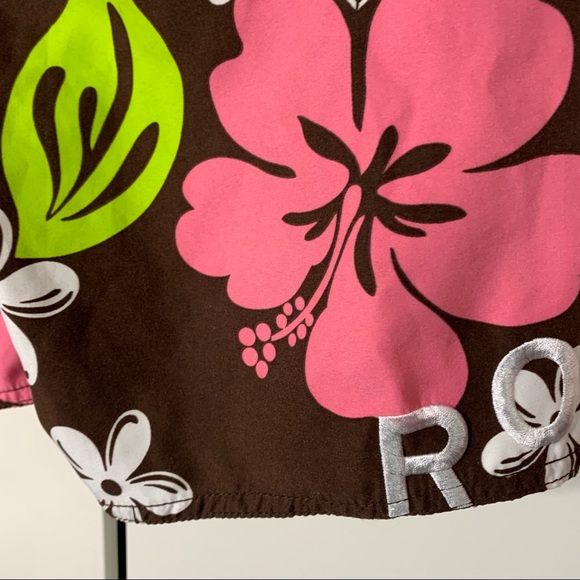 Roxy Girls Hawaiian Floral Swim Board Shorts - Picture 6 of 11